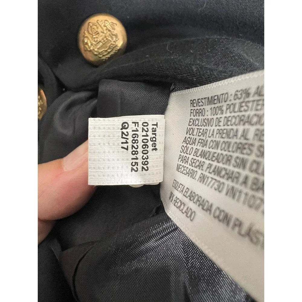 Ava & Viv Womens 4X Military Jacket Black Gold Button Braid Trim Ebony F16828152